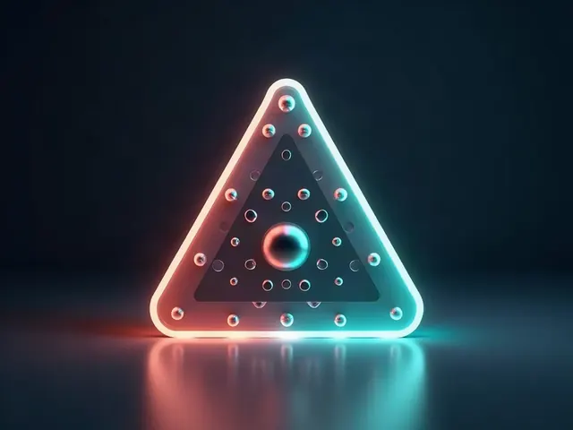 A glowing triangular pegboard and a single ball